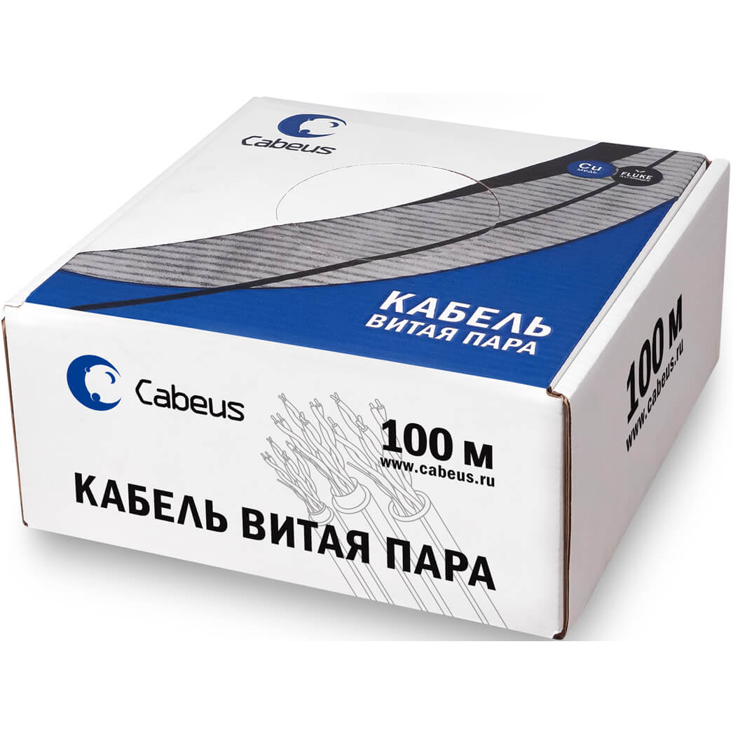 Бухта Cabeus UTP-4P-Cat.5e-SOLID-LSLTx-GY-100, 100м - фото 2