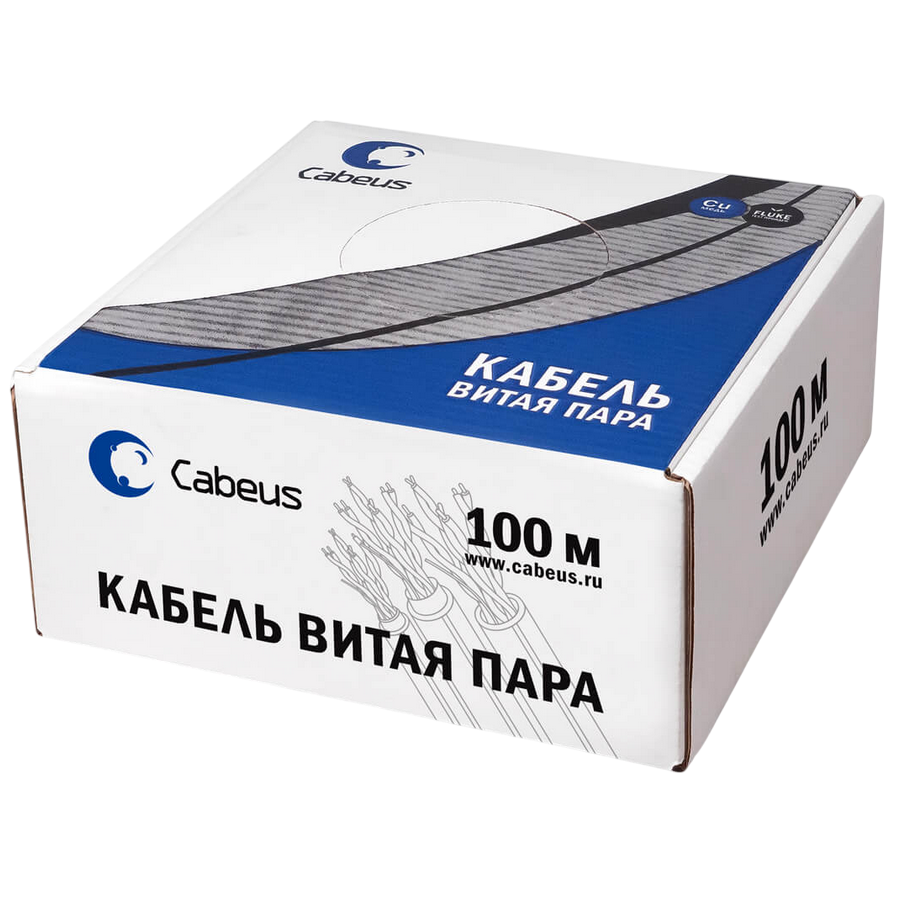 Бухта Cabeus UTP-1P-Cat.5e-SOLID-LSZH-GY-100, 100м