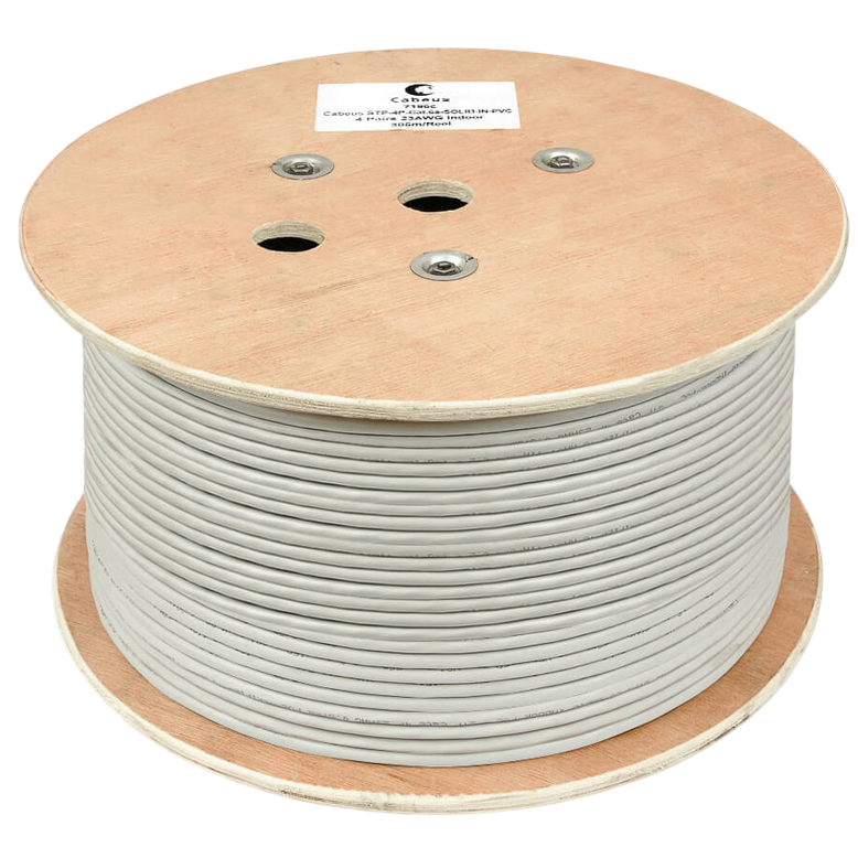 Бухта Cabeus UTP-4P-Cat.6a-SOLID-PVC-GY, 305м