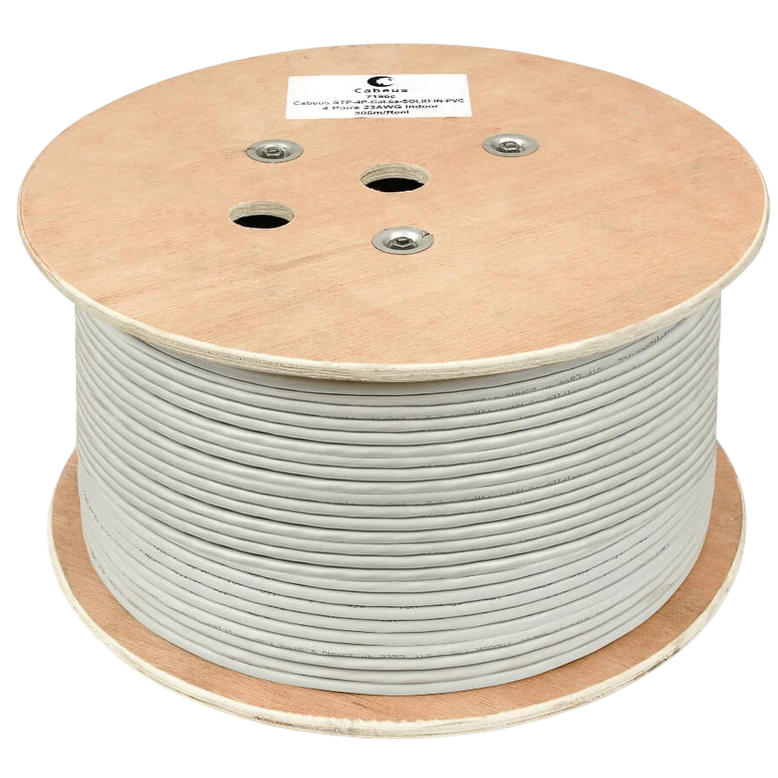 Бухта Cabeus UTP-4P-Cat.6a-SOLID-PVC-GY, 305м