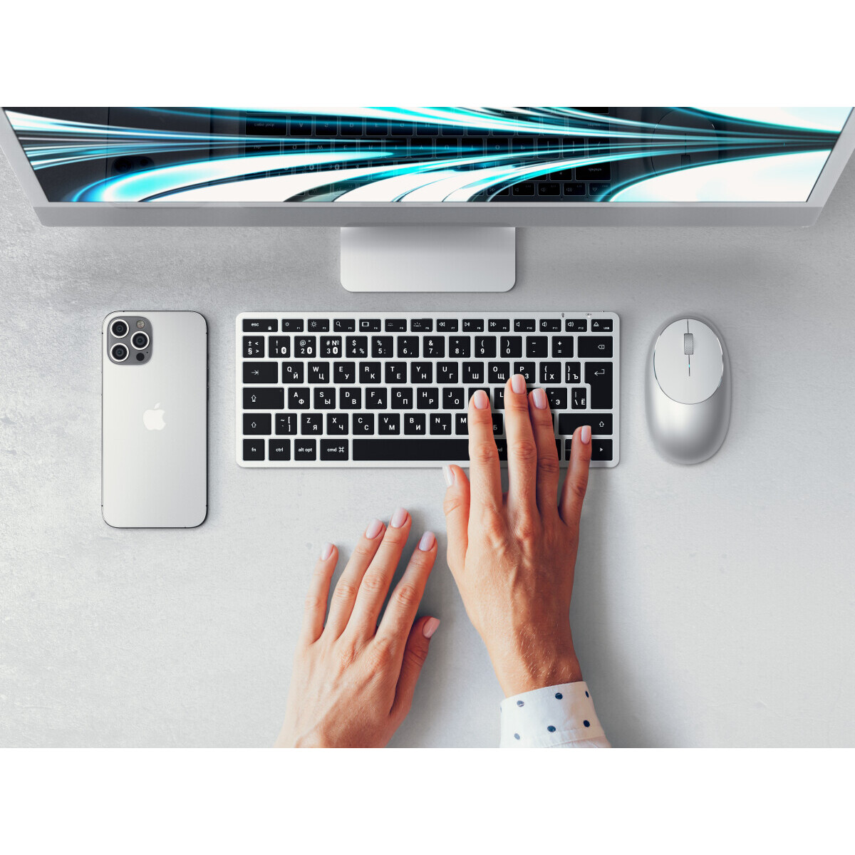 Клавиатура Satechi Slim X1 Bluetooth Backlit Keyboard Silver (ST-BTSX1S-RU) - фото 6