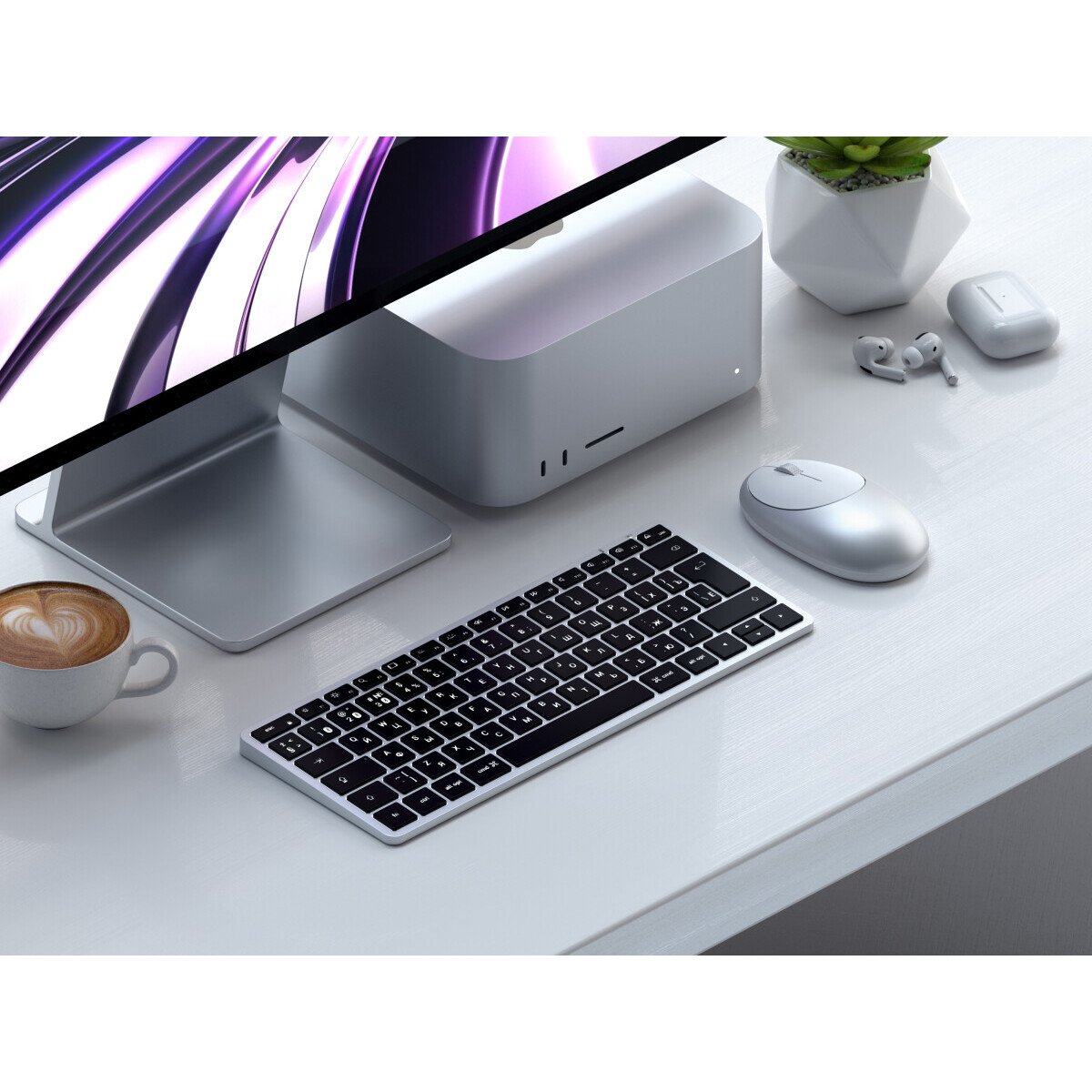 Клавиатура Satechi Slim X1 Bluetooth Backlit Keyboard Silver (ST-BTSX1S-RU) - фото 7