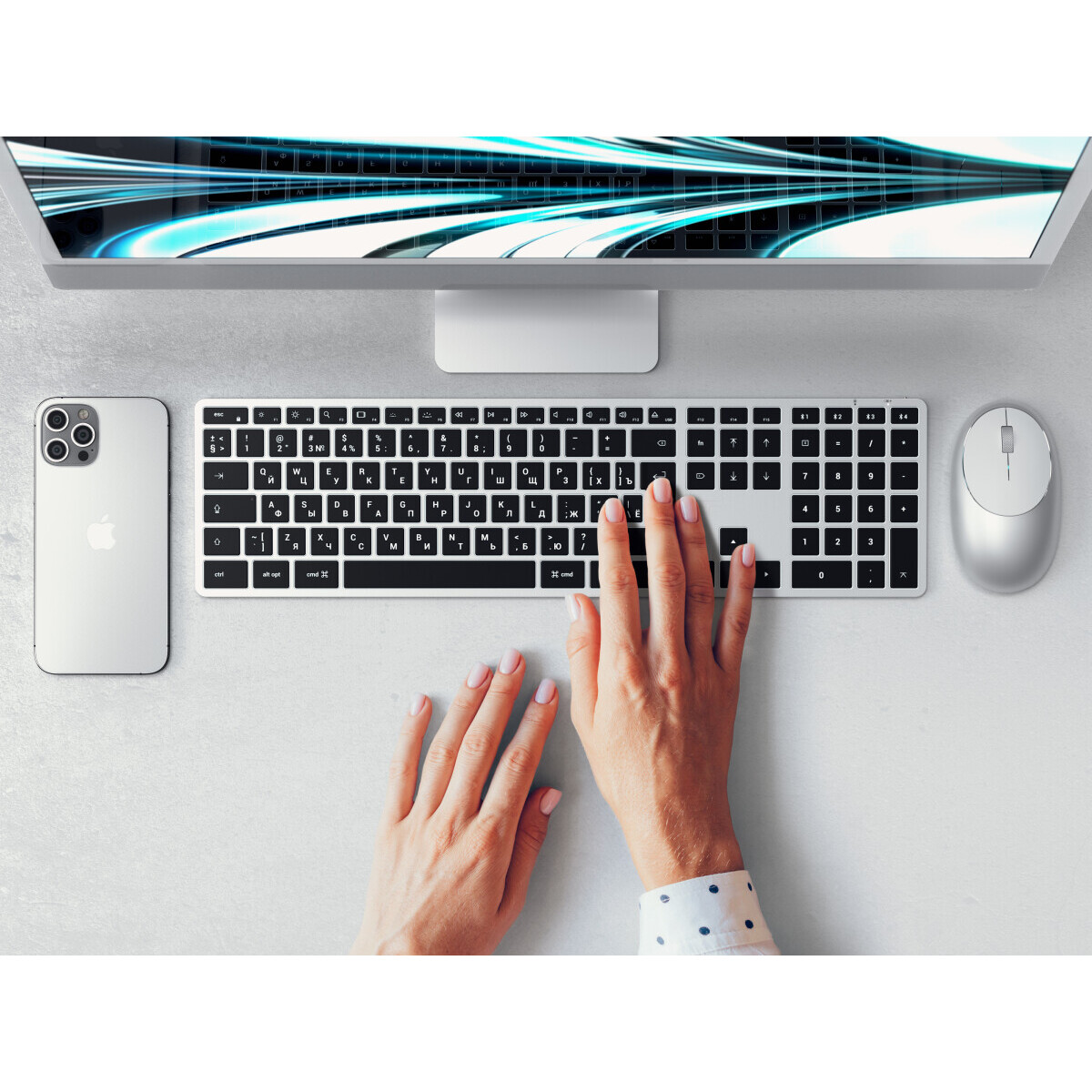 Клавиатура Satechi Slim X3 Bluetooth Backlit Silver (ST-BTSX3S-RU) - фото 6