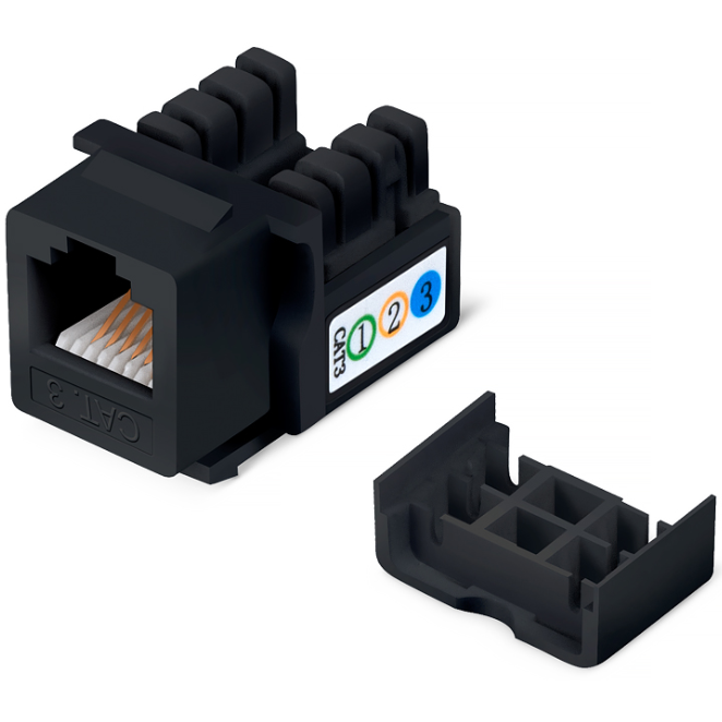 Вставка RJ-12 Cabeus KJ-RJ12-90-BK