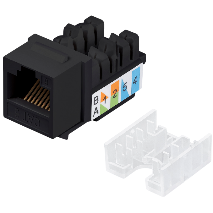 Вставка RJ-45 Cabeus KJ-RJ45-Cat.6-90-SW-BK