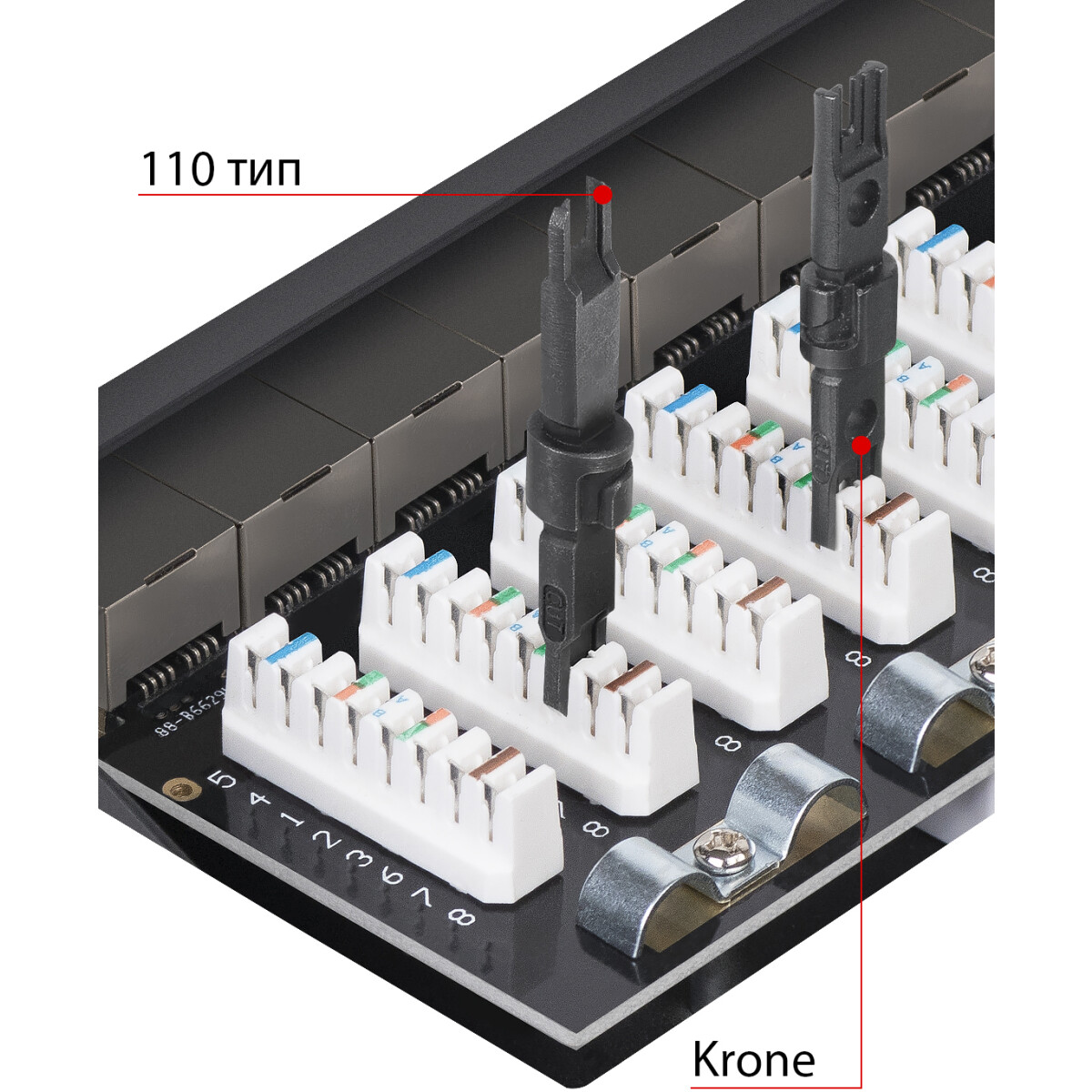 Патч-панель Cabeus PL-24-Cat.6a-SH-Dual IDC - фото 2