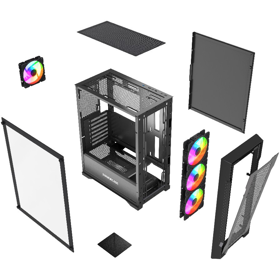 Корпус Powercase Mistral X4B Black - CMXB-L4 - фото 5