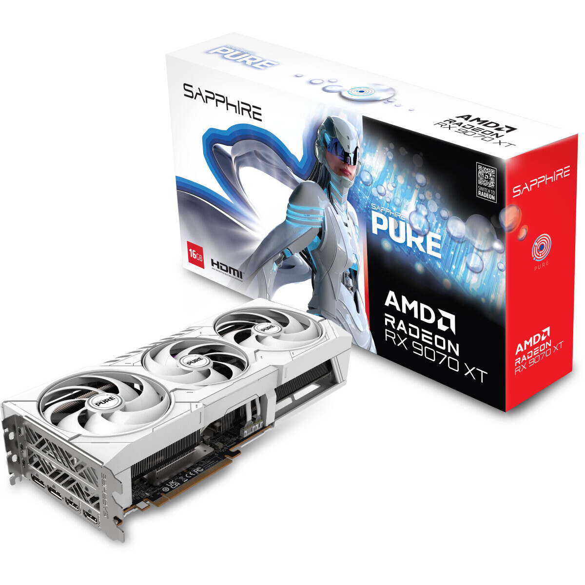 Видеокарта AMD Radeon RX 9070 XT Sapphire Pure 16Gb (11348-02-20G) - фото 6