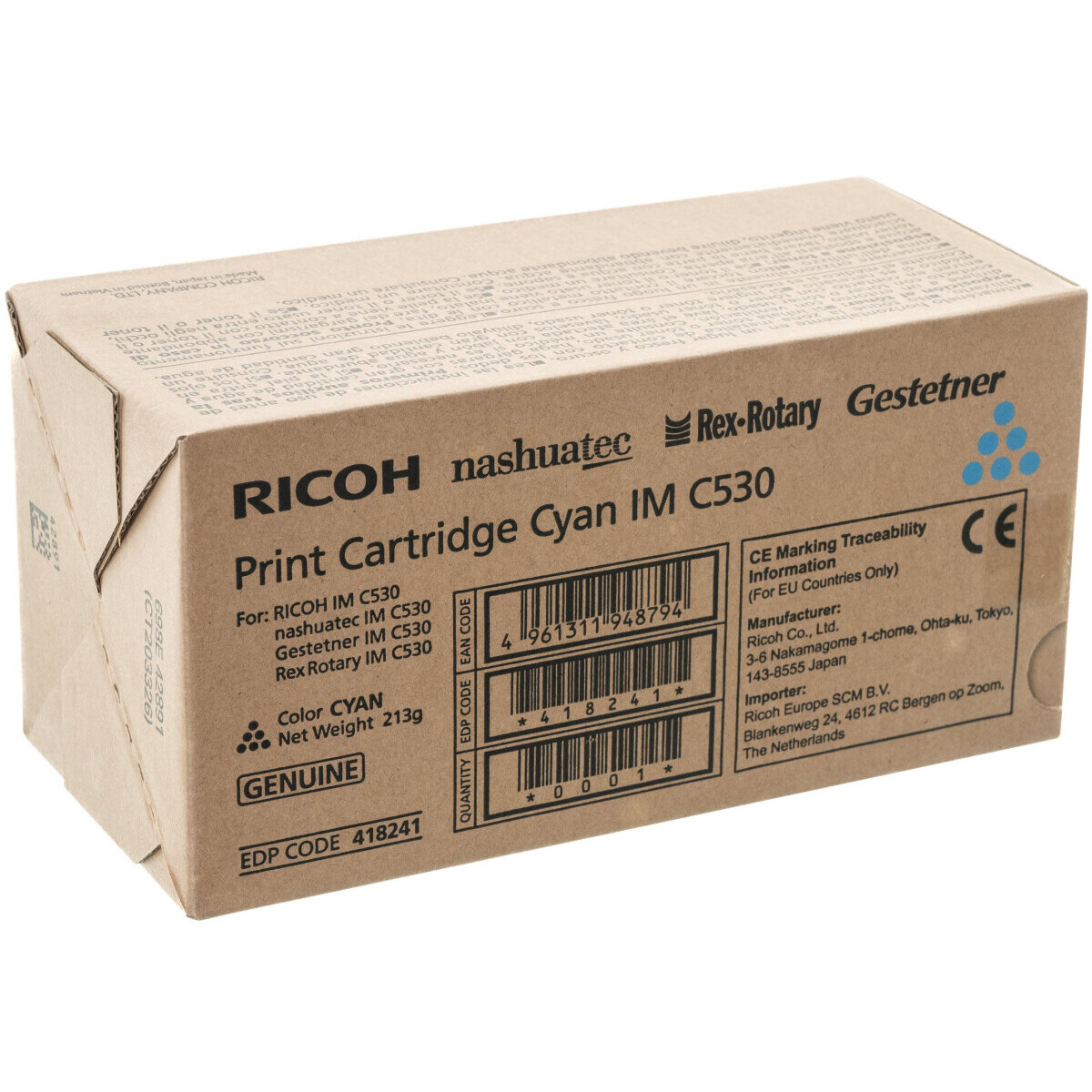 Картридж Ricoh IM C530 Cyan - 418241