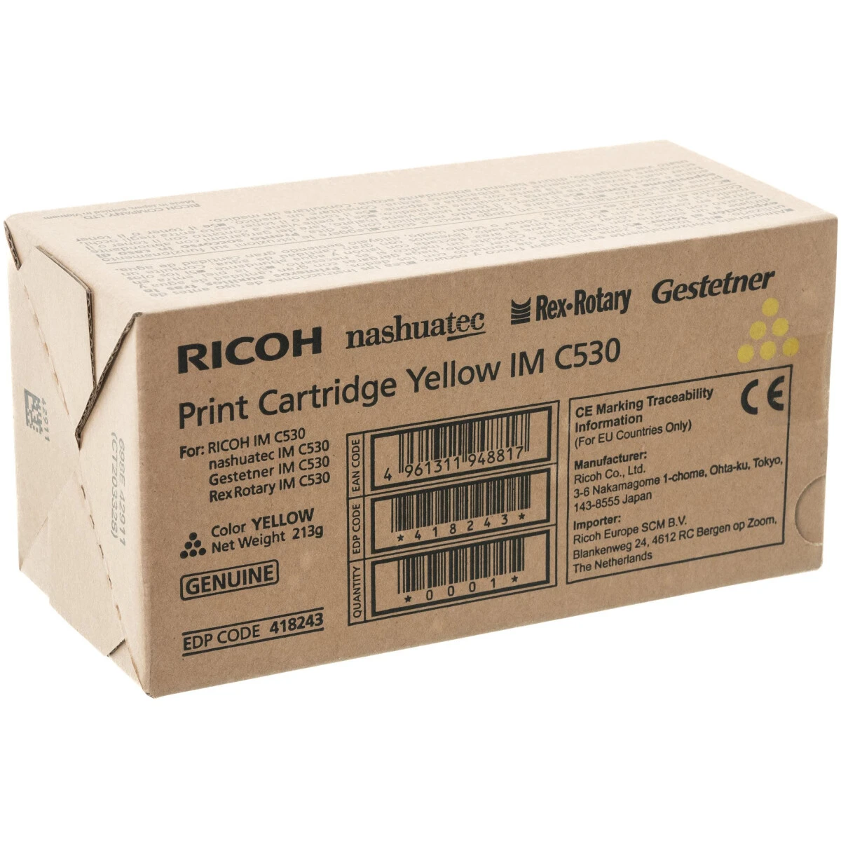 Картридж Ricoh IM C530 Yellow - 418243