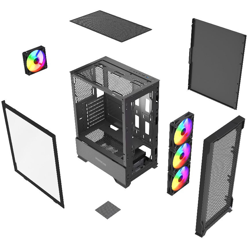 Корпус Powercase Mistral AZ4B ARGB Black - CMAZB-A4 - фото 8