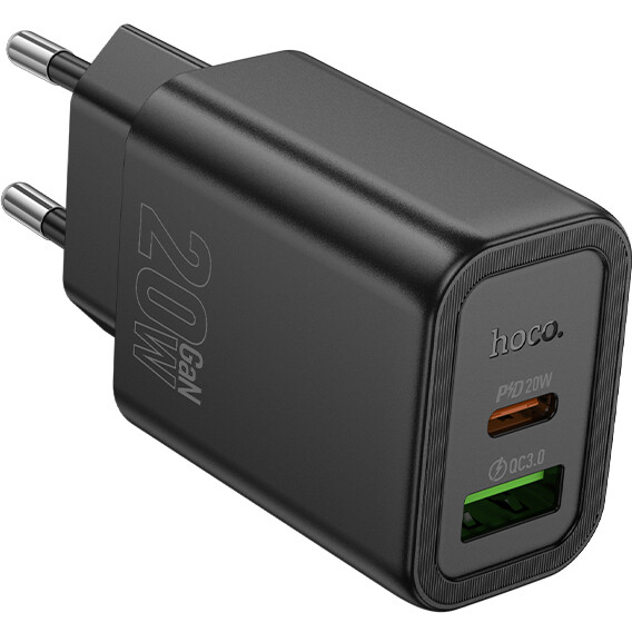 Сетевое зарядное устройство HOCO N61 Black - 6942007644235 - фото 3