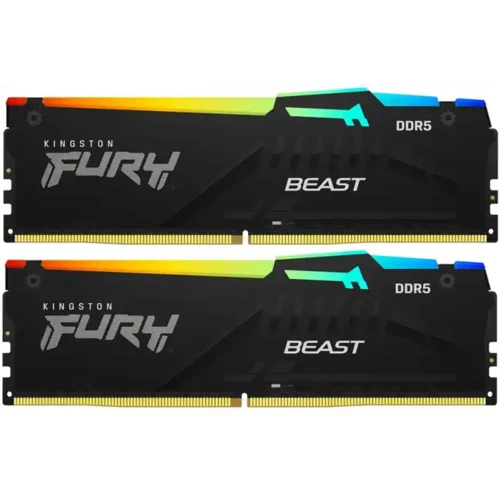 Оперативная память 32GB DDR5 6000MHz Kingston Fury Beast Black RGB (KF560C30BBEAK2-32) (2x16GB KIT)