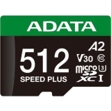 Карта памяти 512Gb MicroSD ADATA SPEED PLUS + SD адаптер (UD512GUI3V30A2SP-RA1)