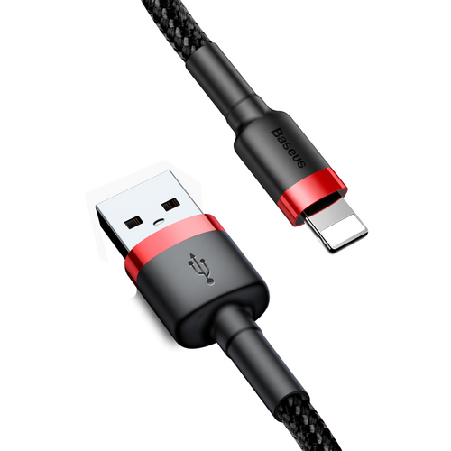 Кабель USB - Lightning, 0.5м, Baseus CALKLF-A19 Black/Red