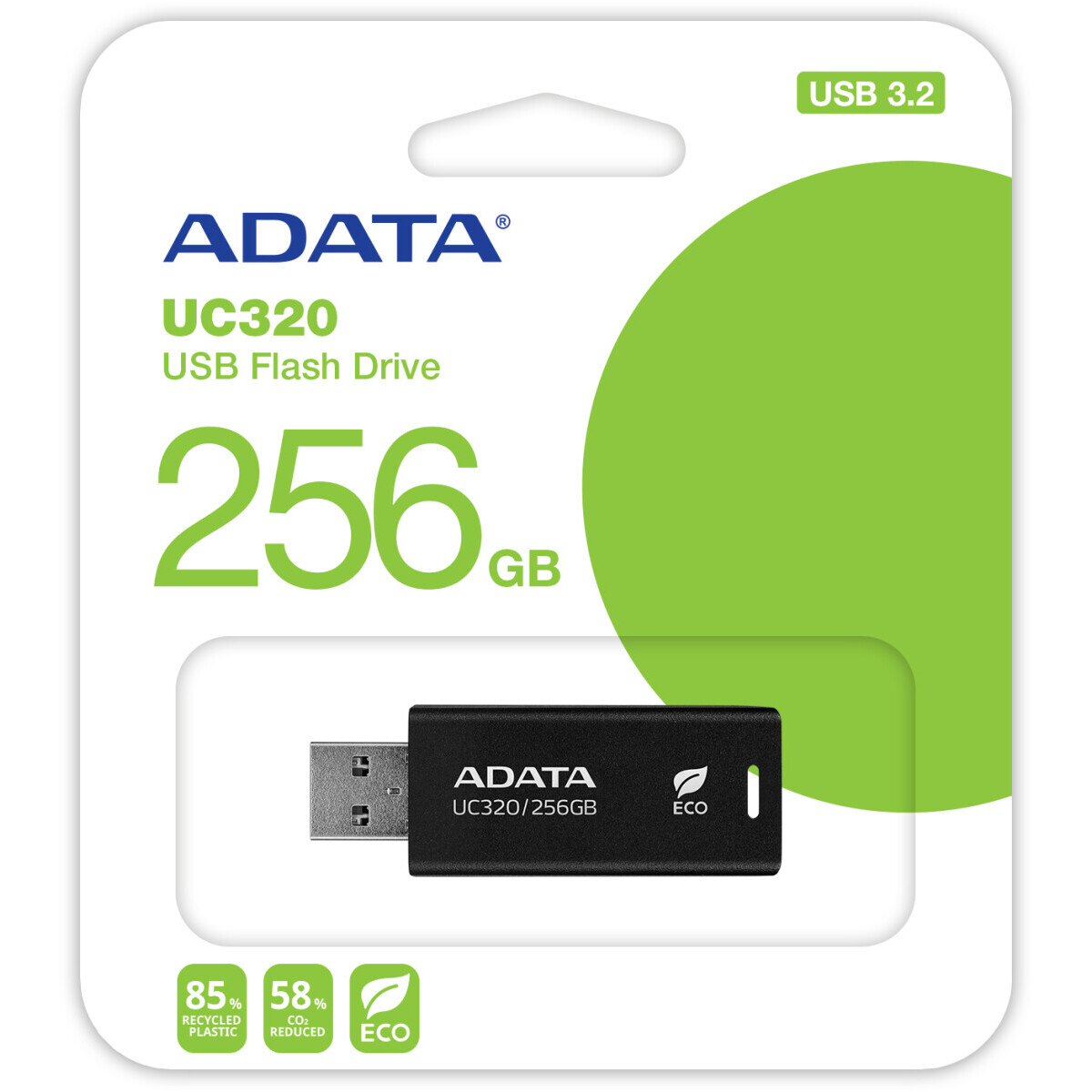 USB Flash накопитель 256Gb ADATA UC320 Black - UC320-256G-RBK/BK - фото 3