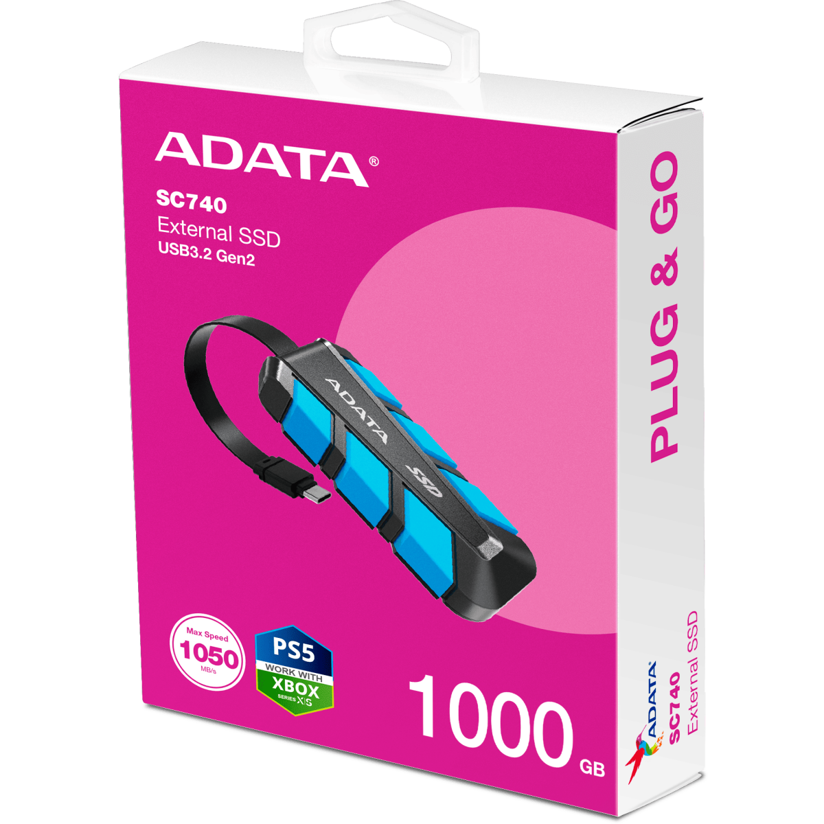 Внешний накопитель SSD 1Tb ADATA SC740 Blue (SC740-1000G-CBU) - фото 6