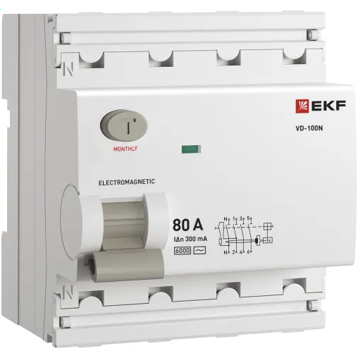 Выключатель дифференциального тока (УЗО) EKF E1046M80300
