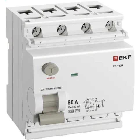 Выключатель дифференциального тока (УЗО) EKF E1046M80300 - фото 2