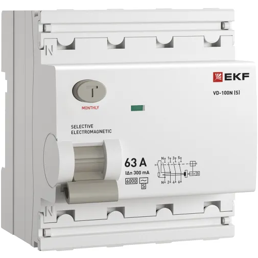 Выключатель дифференциального тока (УЗО) EKF E1046MS63300