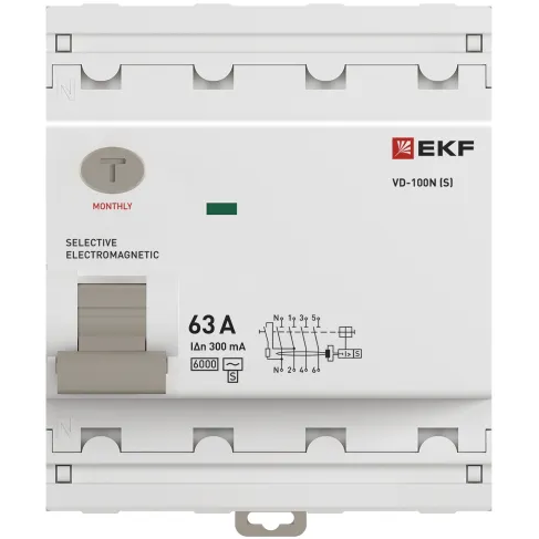 Выключатель дифференциального тока (УЗО) EKF E1046MS63300 - фото 3