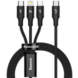 Кабель USB Type-C - USB Type-C/microUSB/Lightning, 1.5м, Baseus CAMLT-SC01