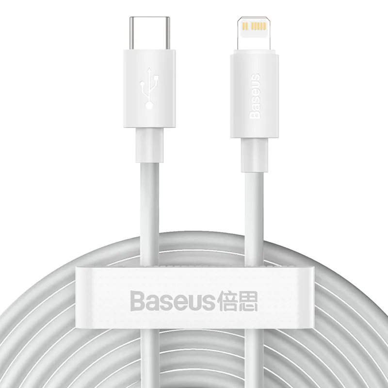 Кабель USB Type-C - Lightning, 1.5м, Baseus TZCATLZJ-02 (2 шт.)