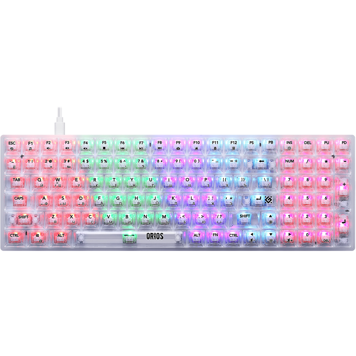 Клавиатура Defender Orios GK-149 Transparent White (45149)