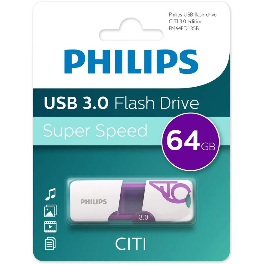 USB Flash накопитель 64Gb Philips CITI3.0 - FM64FD135B/97
