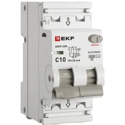 Автоматический выключатель дифференциального тока EKF D63N26E10C30 - фото 2