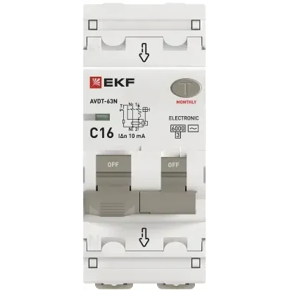 Автоматический выключатель дифференциального тока EKF D63N26E16C10
