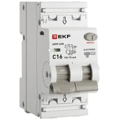 Автоматический выключатель дифференциального тока EKF D63N26E16C10 - фото 2