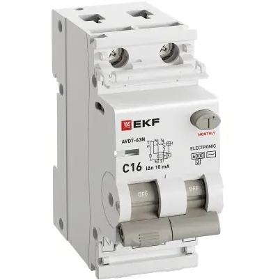 Автоматический выключатель дифференциального тока EKF D63N26E16C10 - фото 4