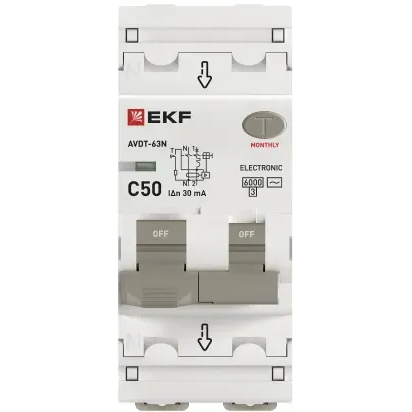 Автоматический выключатель дифференциального тока EKF D63N26E50C30