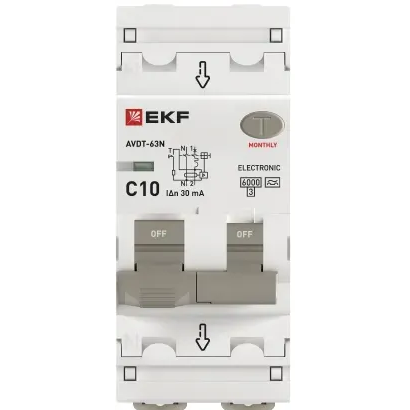 Автоматический выключатель дифференциального тока EKF D63N26EA10C30