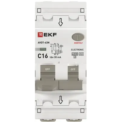 Автоматический выключатель дифференциального тока EKF D63N26EA16C30