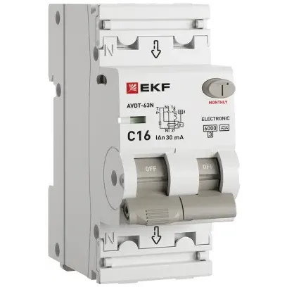 Автоматический выключатель дифференциального тока EKF D63N26EA16C30 - фото 2