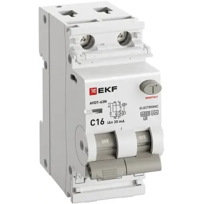 Автоматический выключатель дифференциального тока EKF D63N26EA16C30 - фото 4