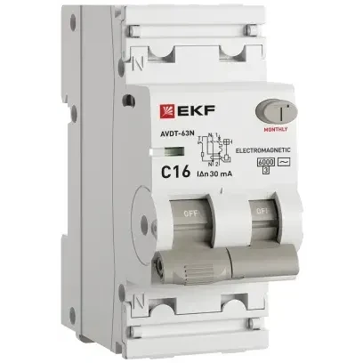 Автоматический выключатель дифференциального тока EKF D63N26M16C30 - фото 2