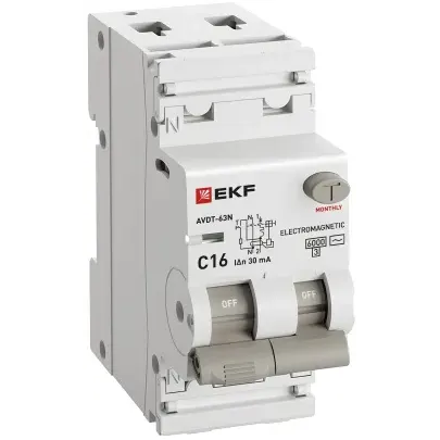 Автоматический выключатель дифференциального тока EKF D63N26M16C30 - фото 3