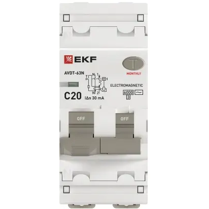 Автоматический выключатель дифференциального тока EKF D63N26M20C30