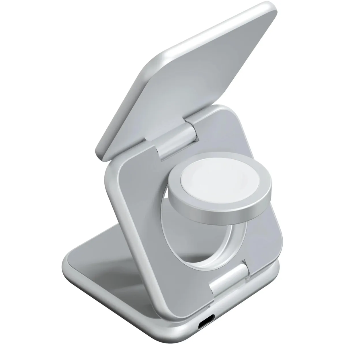 Беспроводное зарядное устройство Magssory Fold Pro Silver - WCH063S - фото 6
