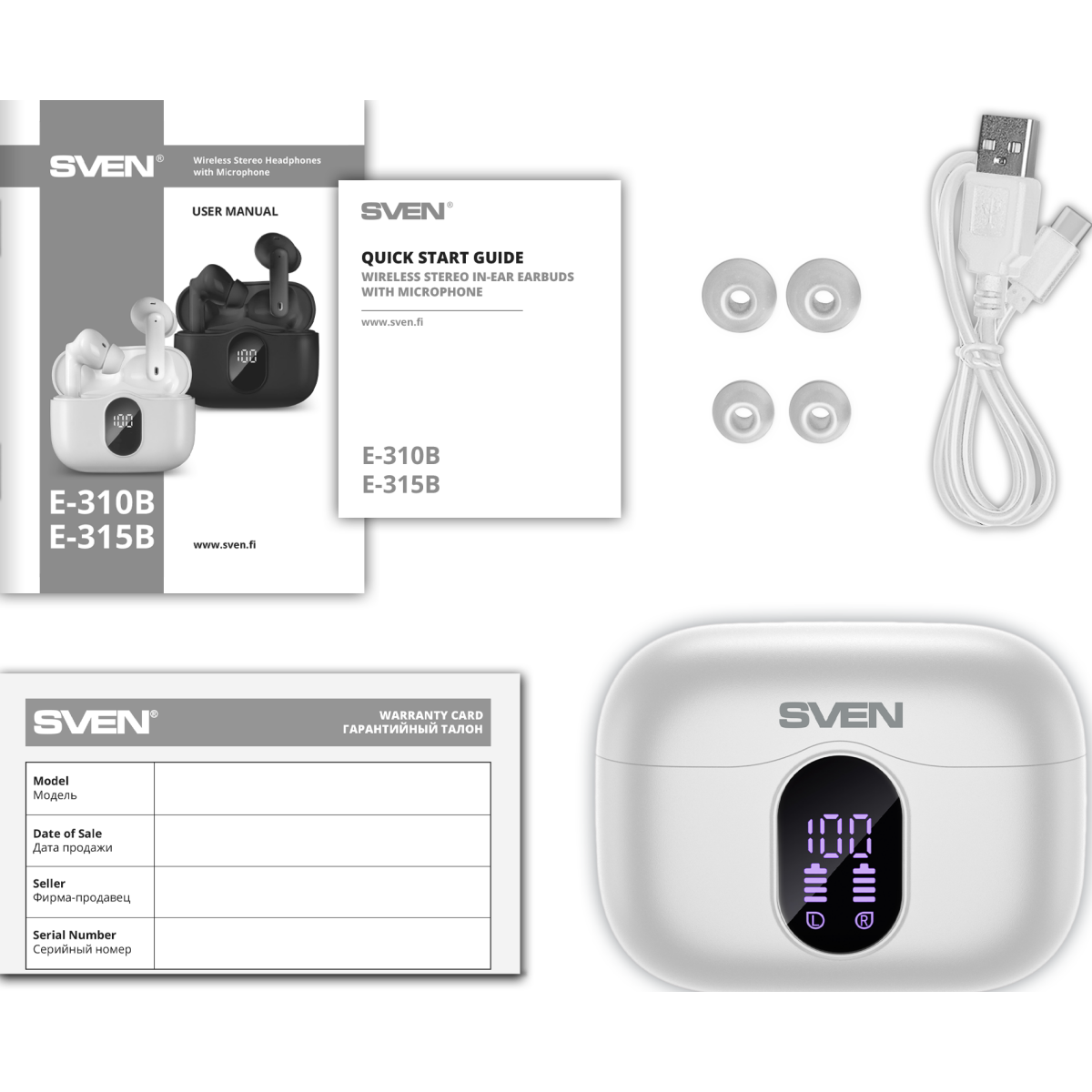 Гарнитура Sven E-310B White - SV-022624 - фото 6