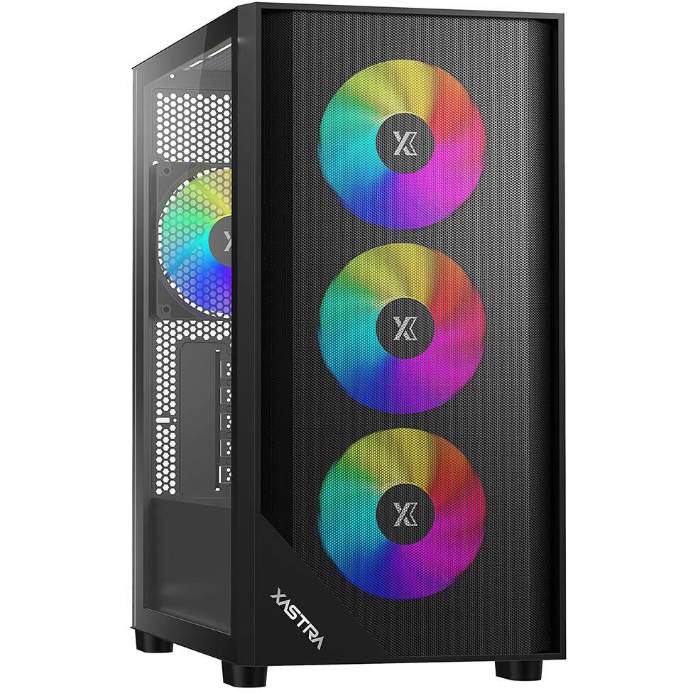 Корпус XASTRA A401M 4ARGB Black - A401M-4FC12A-BK - фото 2