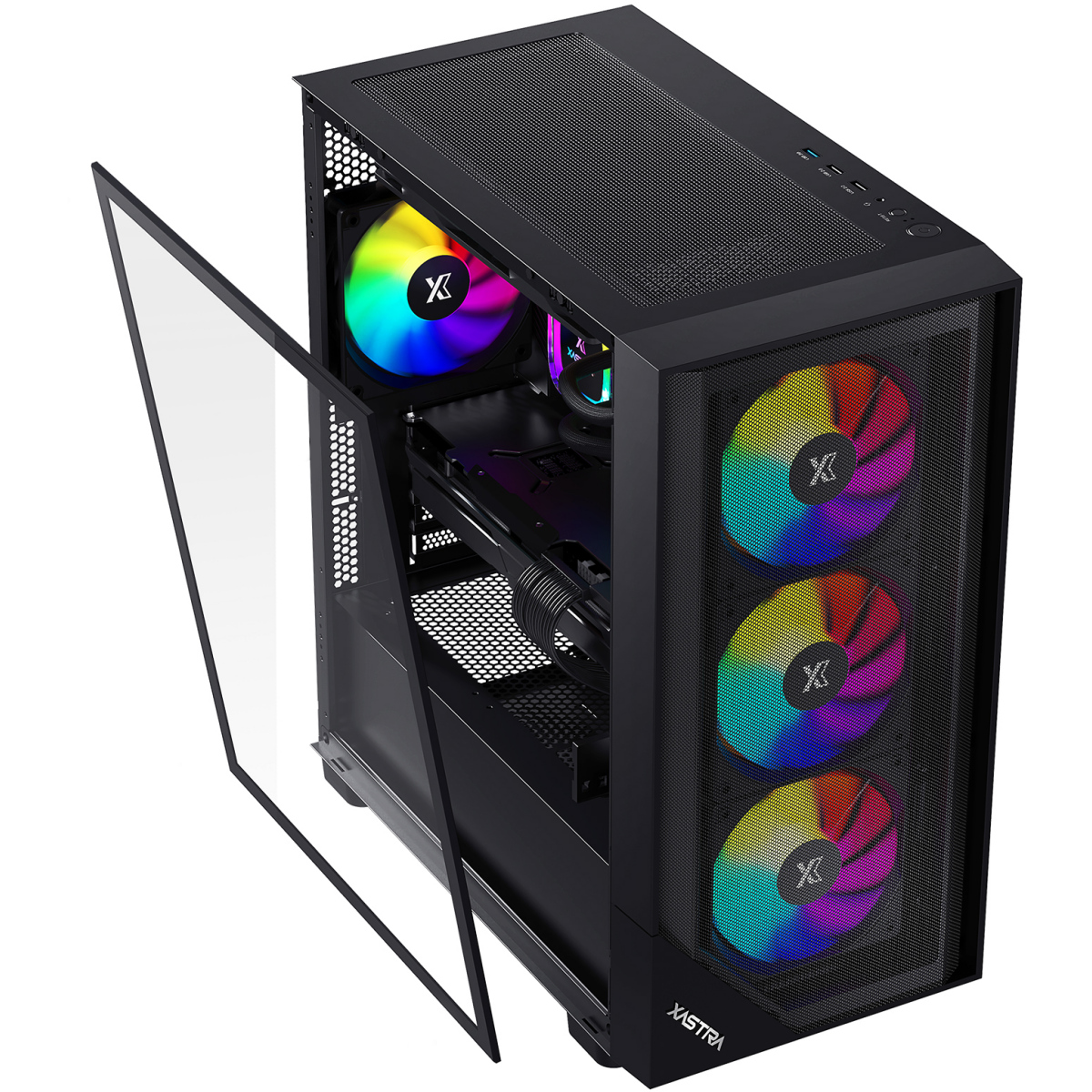 Корпус XASTRA A401M 4ARGB Black - A401M-4FC12A-BK - фото 3