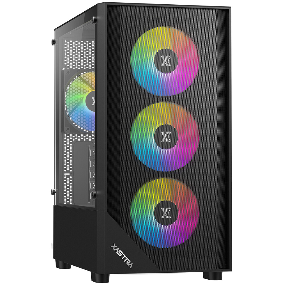 Корпус XASTRA A401M 4FRGB Black - A401M-4FC12F-BK - фото 2
