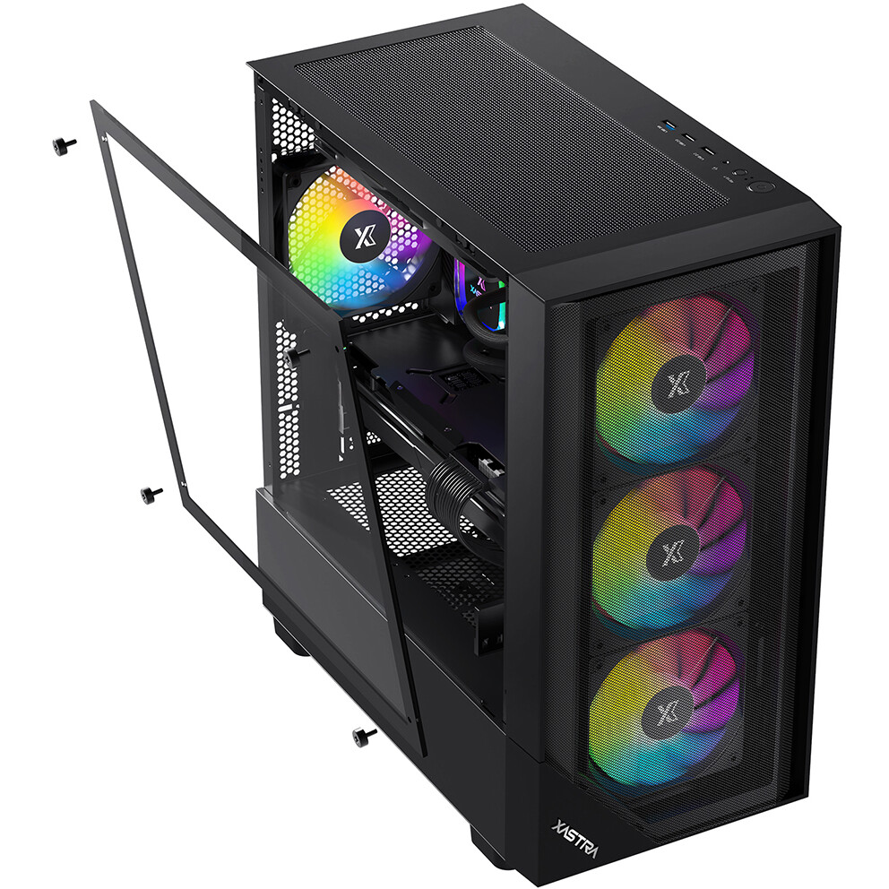 Корпус XASTRA A401M 4FRGB Black - A401M-4FC12F-BK - фото 3