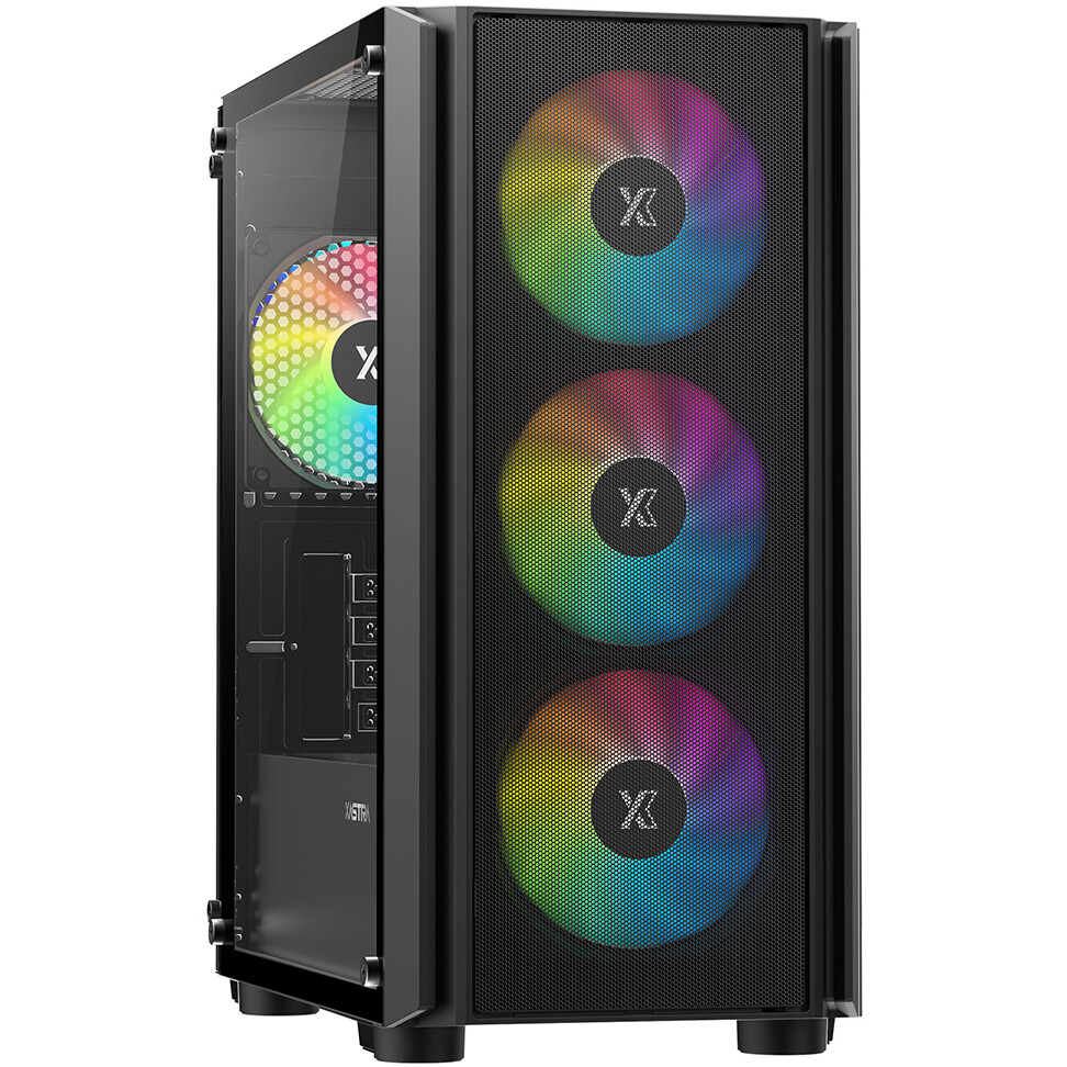 Корпус XASTRA A402M 4FRGB Black - A402M-4FC12F-BK - фото 2