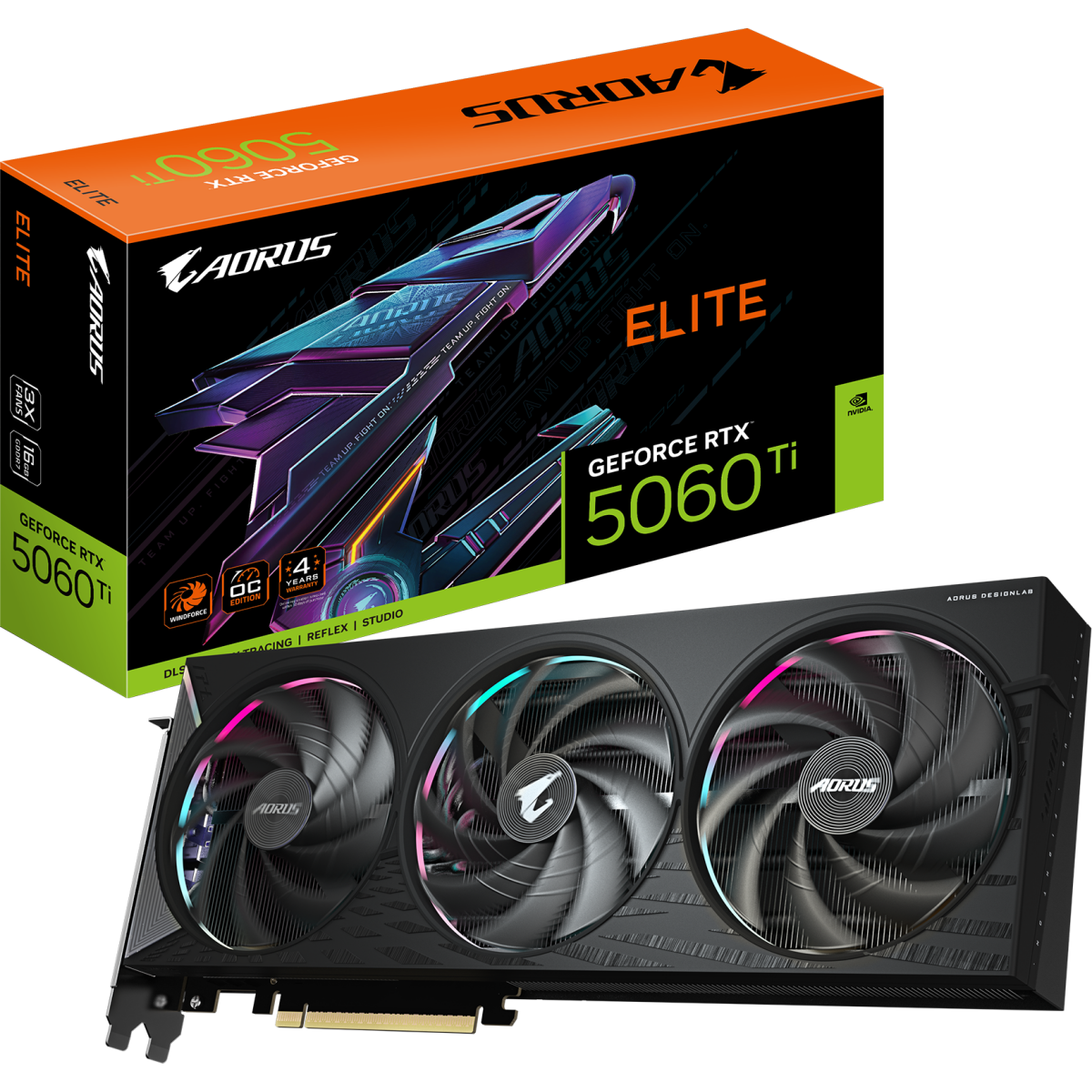 Видеокарта NVIDIA GeForce RTX 5060 Ti Gigabyte AORUS ELITE OC 16Gb (GV-N506TAORUS E-16GD) - фото 10
