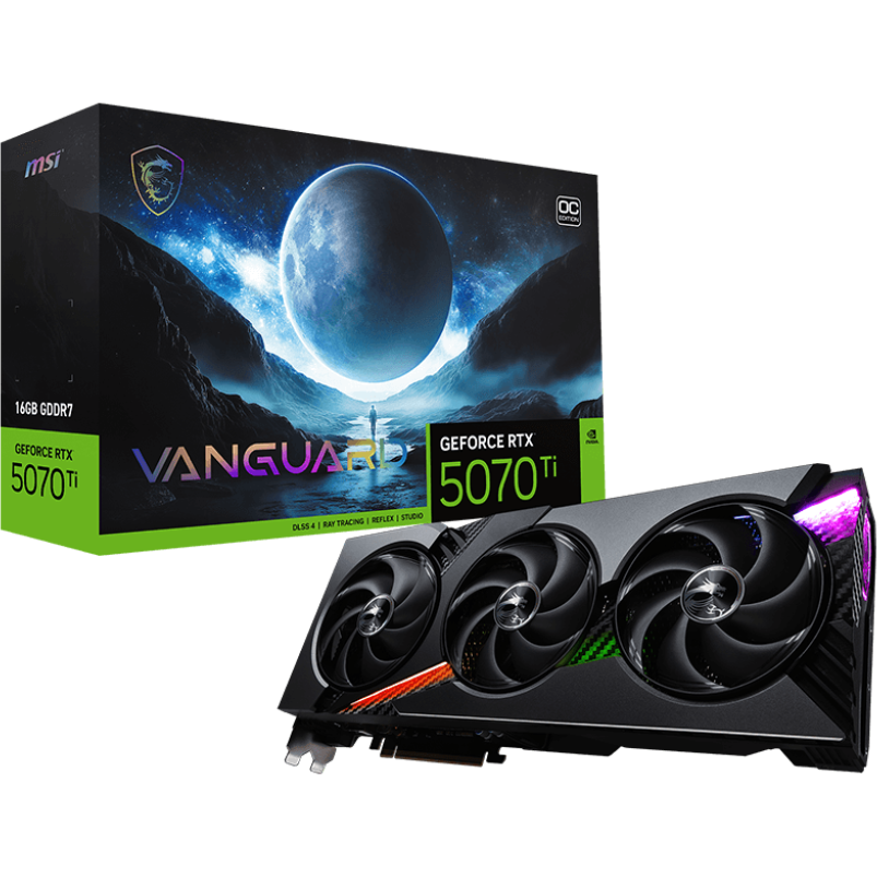 Видеокарта NVIDIA GeForce RTX 5070 Ti MSI OC 16GB (RTX 5070 Ti 16G VANGUARD OC) - фото 9